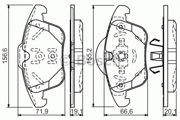 BOSCH 0986TB3184 Комплект гальмівних колодок, дискове гальмо