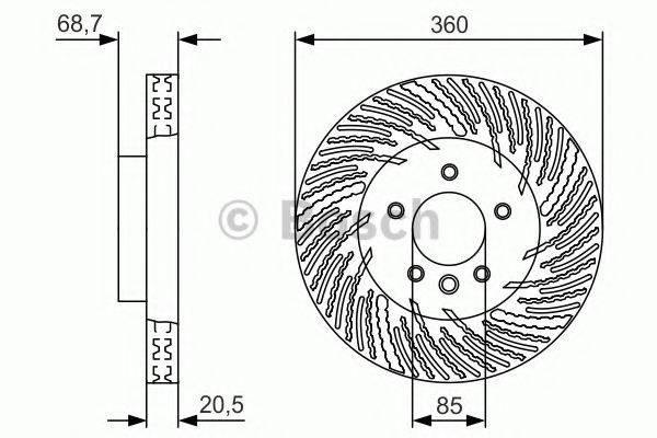 BOSCH 0986479V02 гальмівний диск