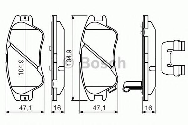 BOSCH 0986494630 Комплект гальмівних колодок, дискове гальмо