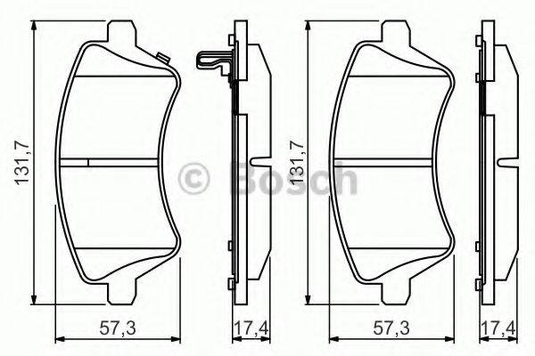 BOSCH 0986495243 Комплект гальмівних колодок, дискове гальмо