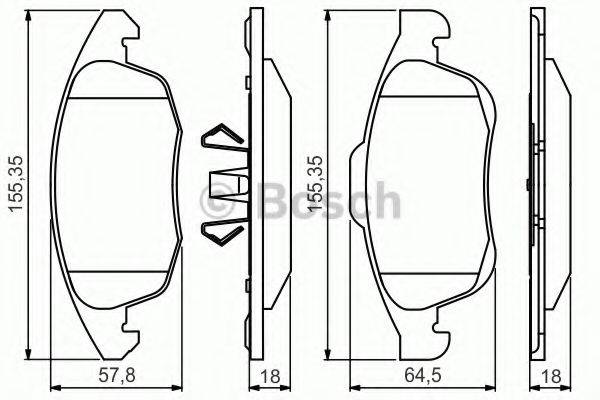 BOSCH 0986495258 Комплект гальмівних колодок, дискове гальмо