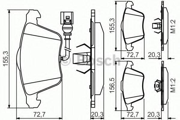 BOSCH 0986495261 Комплект гальмівних колодок, дискове гальмо