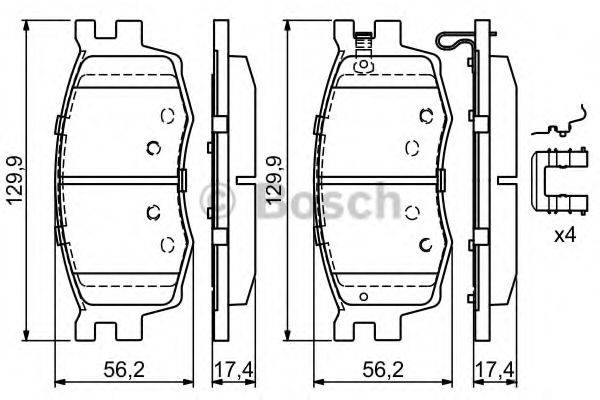 BOSCH 0986494617 Комплект гальмівних колодок, дискове гальмо