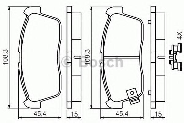 BOSCH 0986494618 Комплект гальмівних колодок, дискове гальмо