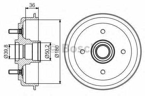 BOSCH 0986477238 Гальмівний барабан