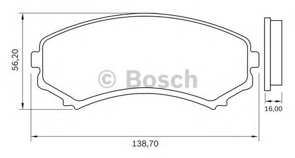 BOSCH 0986BB0558 Комплект гальмівних колодок, дискове гальмо