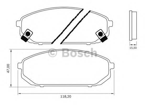 BOSCH 0986BB0743 Комплект гальмівних колодок, дискове гальмо