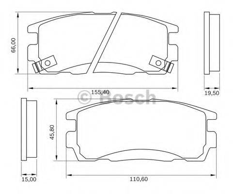 BOSCH 0986BB0774 Комплект гальмівних колодок, дискове гальмо