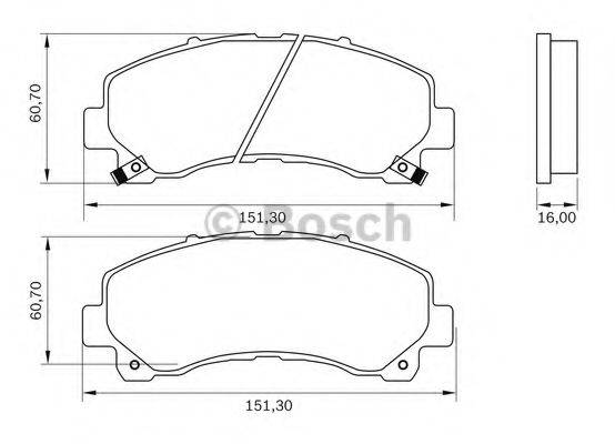 BOSCH 0986BB0977 Комплект гальмівних колодок, дискове гальмо