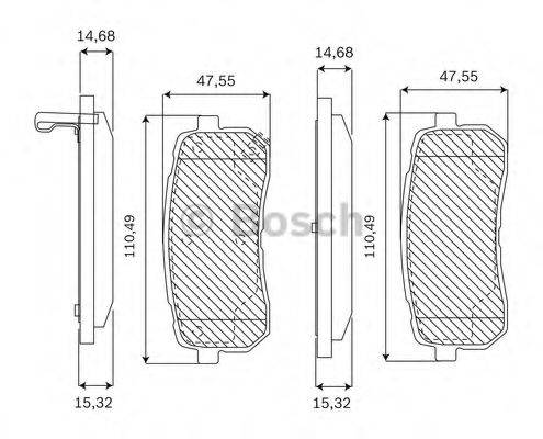 BOSCH F03B050187 Комплект гальмівних колодок, дискове гальмо