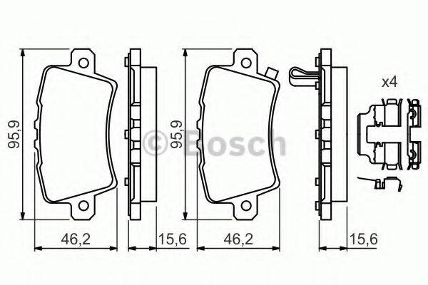 BOSCH 0986494642 Комплект гальмівних колодок, дискове гальмо