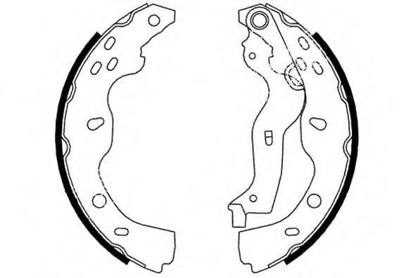 E.T.F. 090652 Комплект гальмівних колодок; Комплект гальмівних колодок, стоянкова гальмівна система