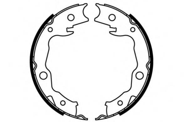 E.T.F. 090710 Комплект гальмівних колодок; Комплект гальмівних колодок, стоянкова гальмівна система