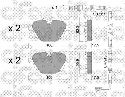 CIFAM 8229200K Комплект гальмівних колодок, дискове гальмо