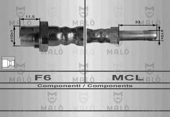 MALO 8909 Гальмівний шланг