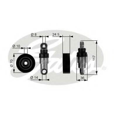 GATES T38243 Натяжний ролик, полікліновий ремінь