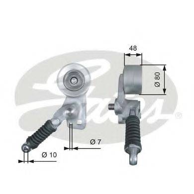 GATES T38604 Натягувач ременя, клинового зубча