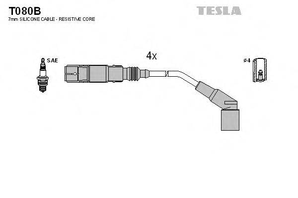 TESLA T080B Комплект дротів запалювання