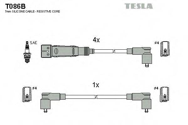 TESLA T086B Комплект дротів запалювання