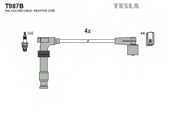 TESLA T987B Комплект дротів запалювання