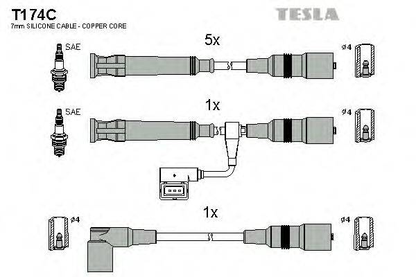 TESLA T174C Комплект дротів запалювання