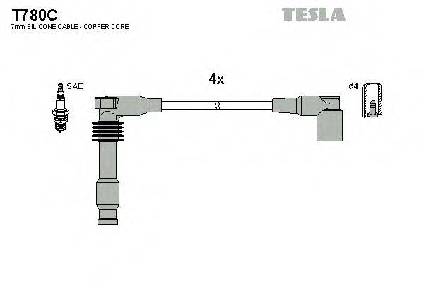 TESLA T780C Комплект дротів запалювання