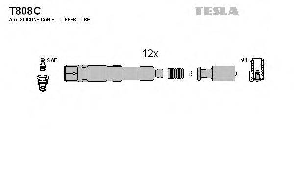 TESLA T808C Комплект дротів запалювання