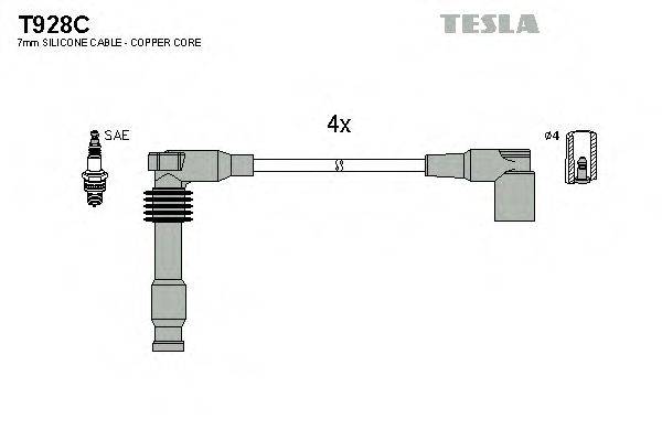 TESLA T928C Комплект дротів запалювання