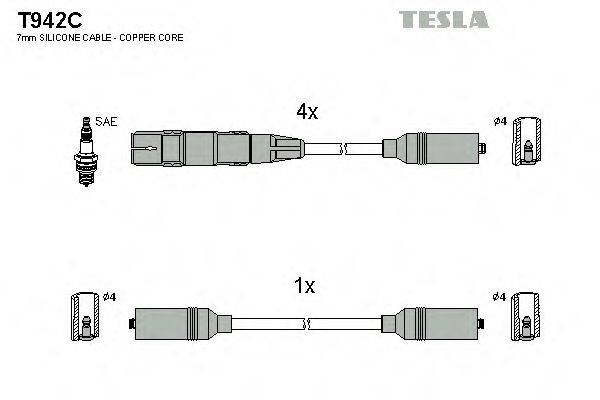 TESLA T942C Комплект дротів запалювання