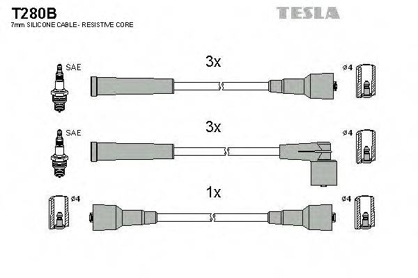 TESLA T280B Комплект дротів запалювання