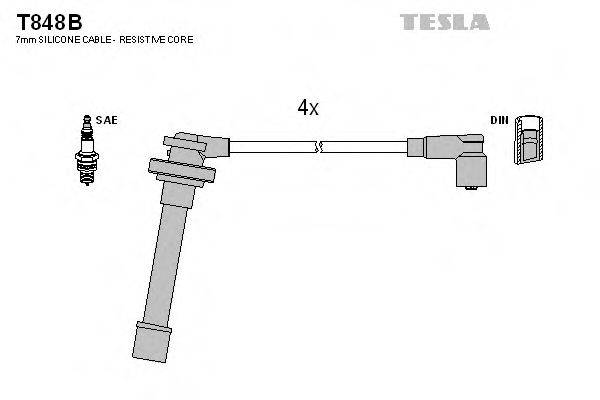 TESLA T848B Комплект дротів запалювання