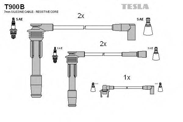 TESLA T900B Комплект дротів запалювання