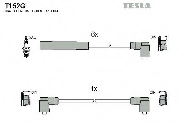 TESLA T152G Комплект дротів запалювання