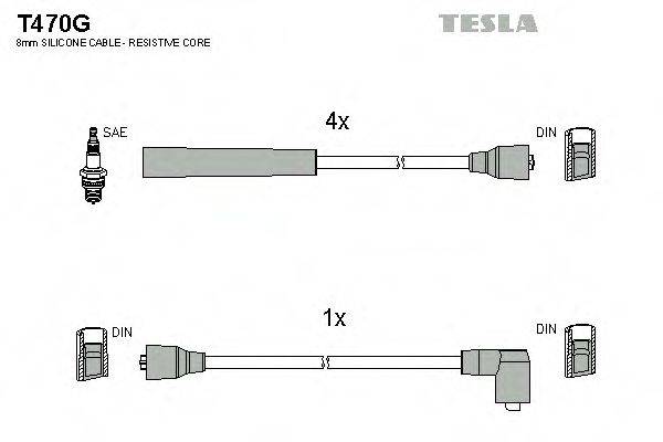 TESLA T470G Комплект дротів запалювання