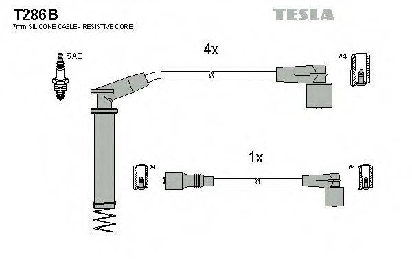 TESLA T286B Комплект дротів запалювання