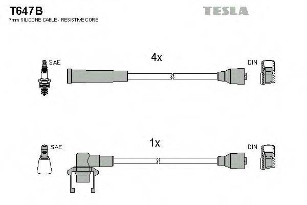 TESLA T647B Комплект дротів запалювання