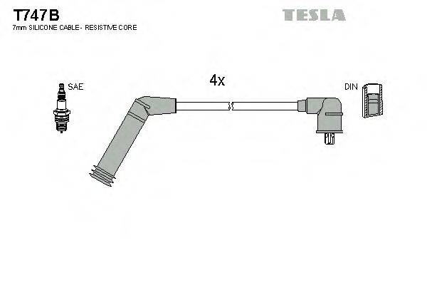 TESLA T747B Комплект дротів запалювання