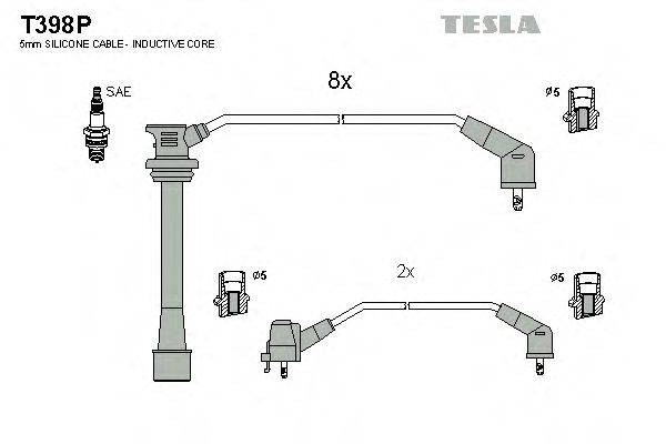 TESLA T398P Комплект дротів запалювання