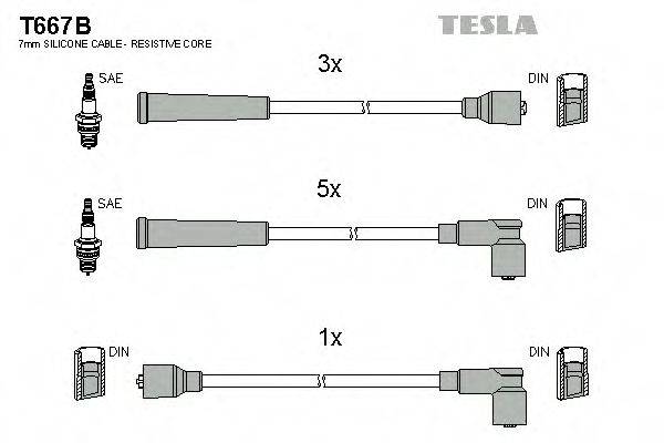 TESLA T667B Комплект дротів запалювання