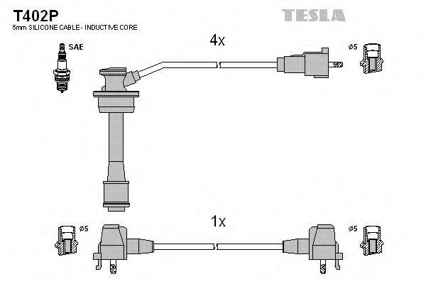 TESLA T402P Комплект дротів запалювання