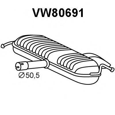 VENEPORTE VW80691 Глушник вихлопних газів кінцевий