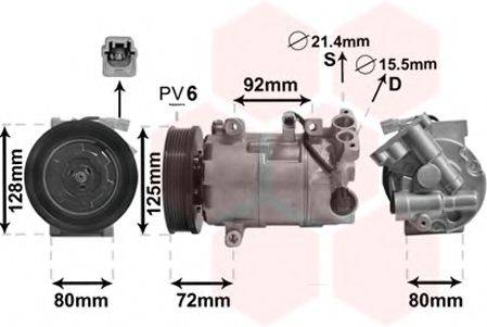 VAN WEZEL 4300K489 Компресор, кондиціонер