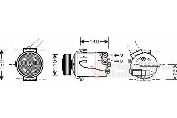 VAN WEZEL 3700K410 Компресор, кондиціонер