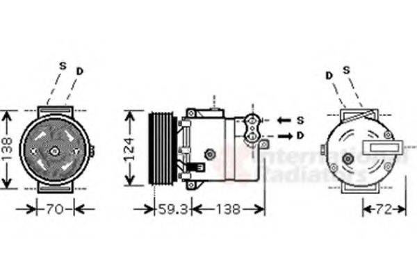 VAN WEZEL 3700K413 Компресор, кондиціонер