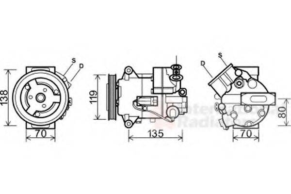 VAN WEZEL 3700K495 Компресор, кондиціонер