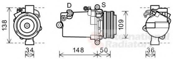 VAN WEZEL 0600K408 Компресор, кондиціонер