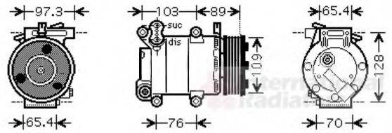 VAN WEZEL 1800K391 Компресор, кондиціонер