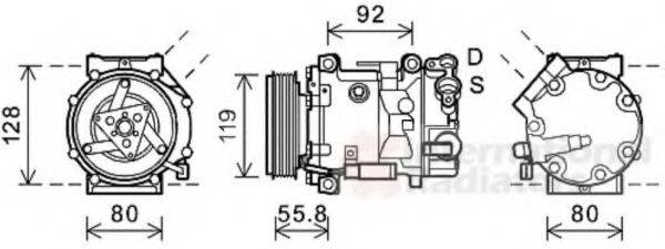 VAN WEZEL 0900K282 Компресор, кондиціонер