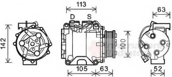 VAN WEZEL 2500K237 Компресор, кондиціонер