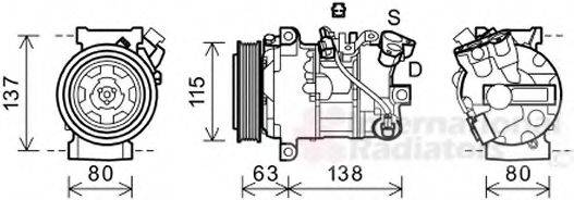 VAN WEZEL 4300K491 Компресор, кондиціонер